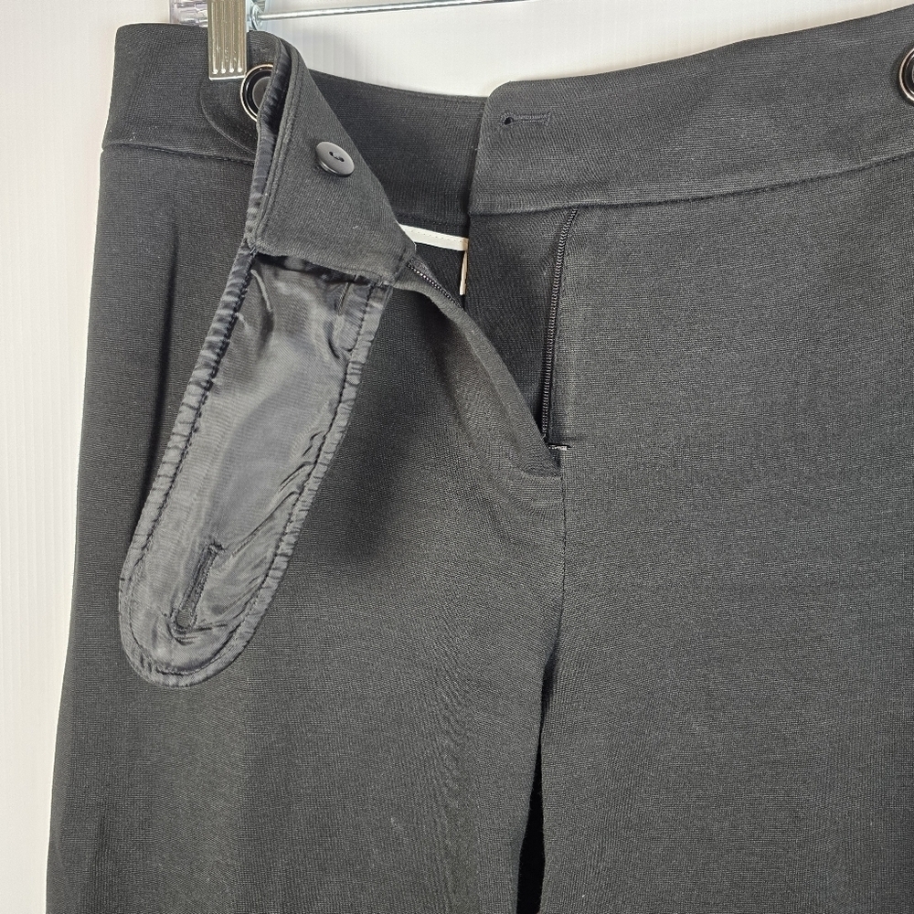 Talbots Women's Black Ponte Knit Stretchy Wide Leg Dress Pant Size 8 Trousers - Picture 4 of 11